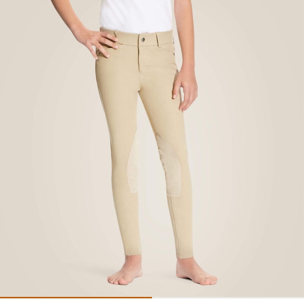 ARIAT Heritage Knee Patch Breech Unisex Youth 10 Horse Riding Pants Tan